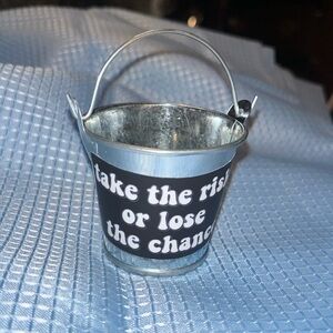 Miniature pail candle tealite NEW 2”x 2.5” wide TAKE THE RISK OR LOSE THE CHANCE